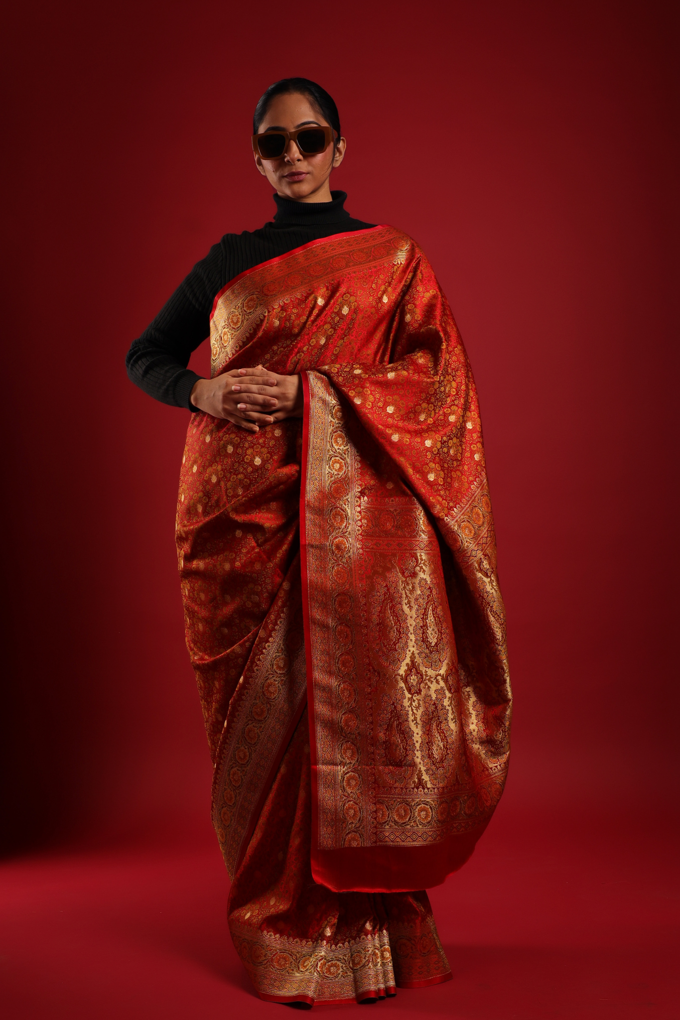 A Rich Imperial Red With Intricate Motifs