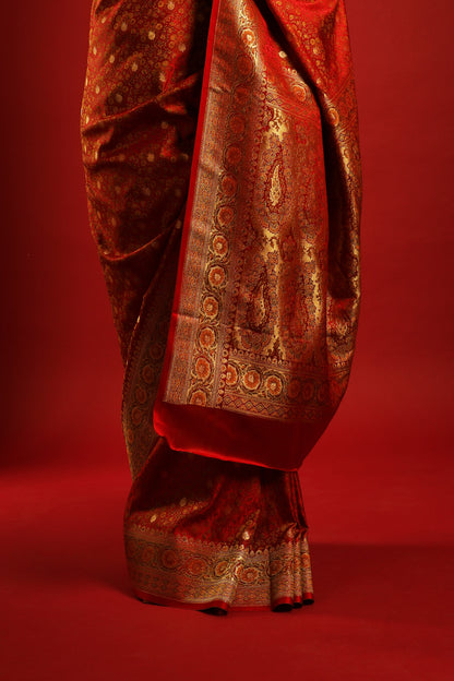 A Rich Imperial Red With Intricate Motifs